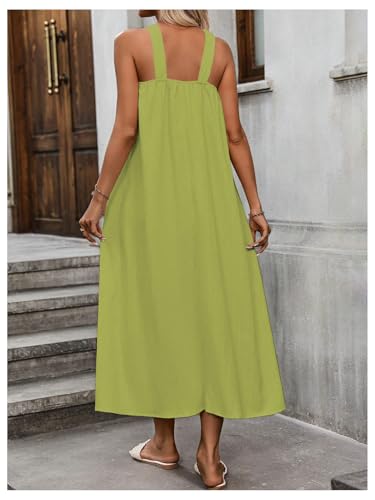 Image of Milumia Women's Twist Knot Sleeveless Dress Summer Vacation Flared Maxi Dresses