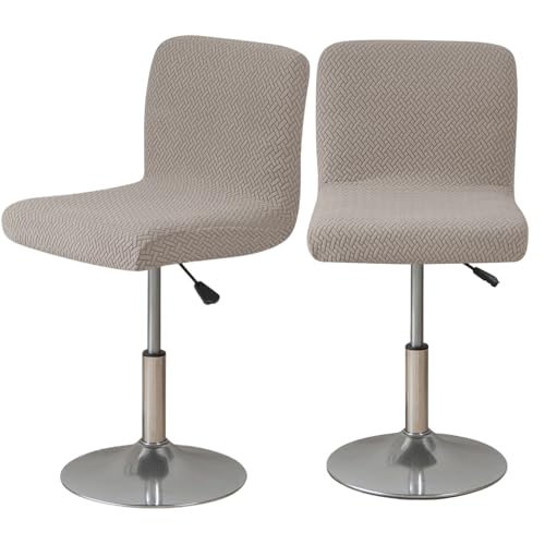 Image of Chair Covers Bar Stool Cover 2pc Bar Chair Cover Swivel Bar Stool Slipcover | Stretch Counter Height Bar Stool Cover High Back Chair Cover Counter Stool Bar Chair Covers for Kitchen Pub Dining Room,47