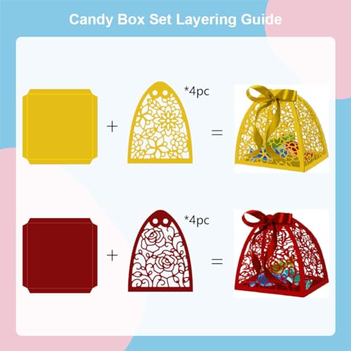 GLOBLELAND 3 Pcs Flowers Candy Boxes Metal Die Cuts 3D Candy Boxes Cut Dies Metal Stencils Metal Cutting Dies for Card Making Embossing Tool Stencil Scrapbooking DIY Craft Album Paper Card Decor - Image 2