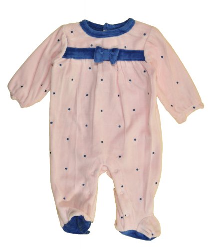 Grenouillère velours ABSORBA bébé fille naissance ours rose confortable