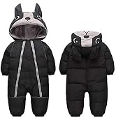 Baby Snowsuit Winter One-Piece – Hooded Footie For Toddlers Boys & Girls, 3-Layer Warmth, Detachable Hood & Gloves