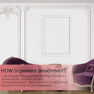 moonoom 20 Ft x 0.9''Wall Decoration Molding Trim,Self-Adhesive 3D Chair Rail Panel Molding, Flexible DIY Wall Trim for Wall Mirror Window Frame and Home Decoration