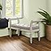 Signature Design by Ashley Realyn French Country Upholstered Tufted Accent Bench with Foam Cushion and Scrolled Arms, Wood Frame, 25.88