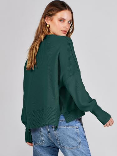 Image of ANRABESS Cropped Sweaters for Women Long Sleeve Oversized Fall Outfits
