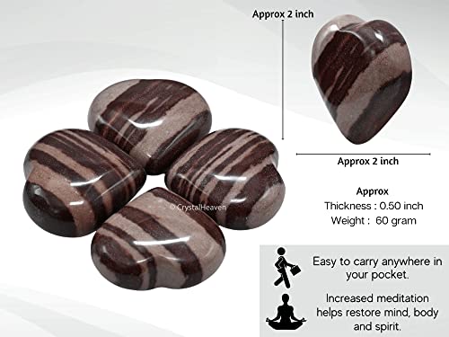 Image of Narmada Shiva Lingam Crystal Heart Palm Pebbles Stones for Anxiety Stress Relief Massage - AAA Grade Original Healing Gemstone Agate Heart Palm Stone for Yoga Meditation Spiritual