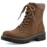 CLIFFS BY WHITE MOUNTAIN Women's Milos Cushioned Lace-Up City Hiker Ankle Bootie, Lt Brown/Fabric, 8 W