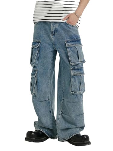 Men's Wide Leg Jeans, Super Baggy Loose Fit Denim Pants, Y2K Skater Streetwear Trousers2