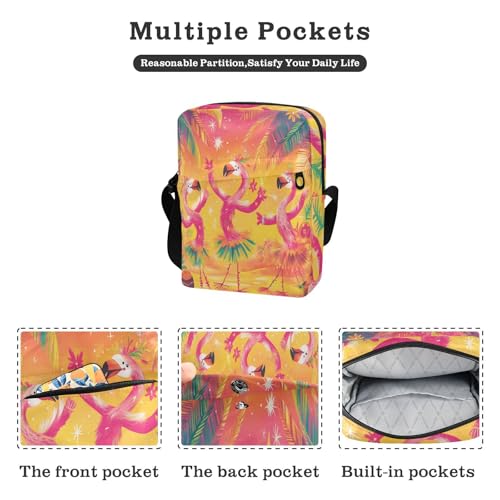 Dancing Flamingos Orange Summer cute messenger bag shoulder bag crossbody Women's Purses Adjustable Strap for Travel Shopping2