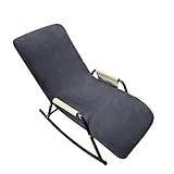 Funda protectora para mecedora con diseño elástico de forro polar, lavable y adecuada para salón o terraza (gris oscuro)