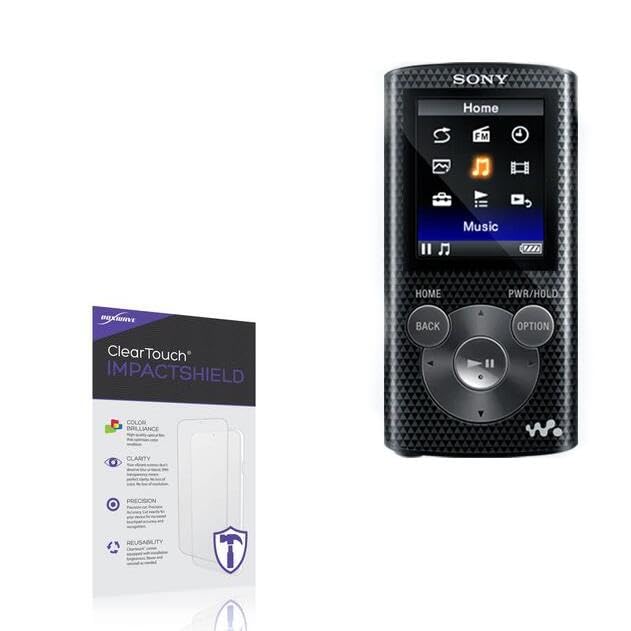 BoxWave Screen Protector Compatible with Sony NWZ-E380 - ClearTouch ImpactShield (2-Pack), Impenetrable Screen Protector Flexible Film