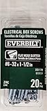 6-32 tpi x 1-1/2 in. Zinc-Plated Flat-Head Slotted Drive Electrical Box Screw (20-Piece per Pack)