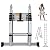 Aluminum Telescoping Ladder Extension Ladder 12.5ft A Type A Frame Portable Folding Ladder 6+6 Steps, Multi-Purpose Heavy Duty Attic Ladder, with Support Stabilizer, 330lbs Load Capacity