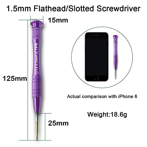 Precision Screwdriver With Aluminum Alloy Handle, S2 Steel,1.5Mm Slotted/Flathead Screwdrivers,Premium Quality Micro Screwdrivers Non-Slip Handle Grip #TOP2