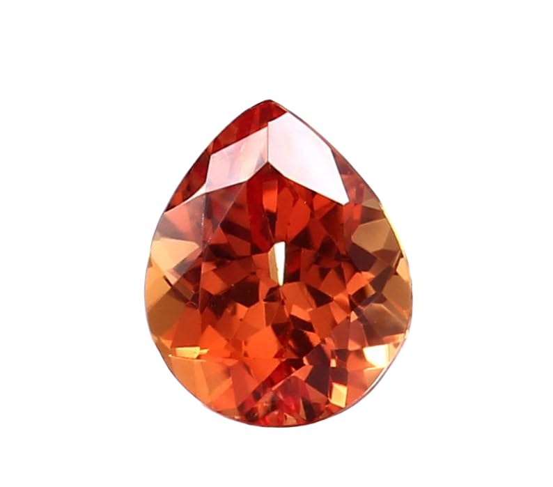 Saphir naturel Fanta Orange poire 12x10mm pour remplacer une gemme et réparer vos bijoux