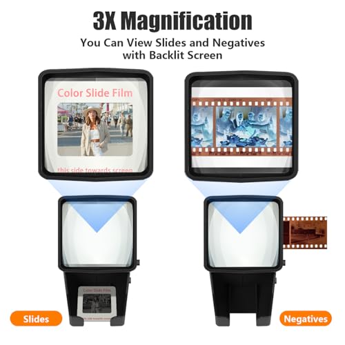 sv-3 35mm slide amp film viewer-slide viewer with 3x magnification and led-lighted viewing for 35mm slides and film negativesusb or battery poweredinclude usb cable