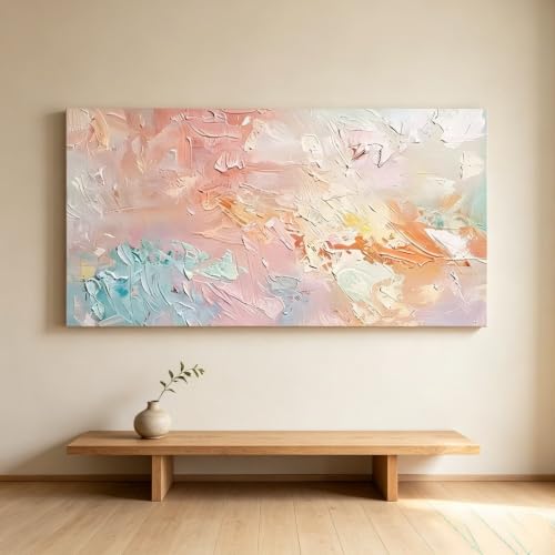 Déco Murale De Bureau Toile Abstraite Pastel Apaisante RGsixiot