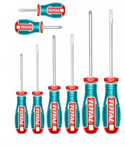 TOTAL 8-Piece Screwdriver Set, Flat & Phillips S2