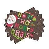 Matériau de qualité : notre lot de 4 sets de table est fabriqué dans un matériau similaire au lin de haute qualité. Avec des coutures à double couche, ces sets de table Ho Ho Ho Merry Christmas offrent une isolation efficace jusqu'à 60 °C
