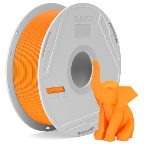 ELEGOO PLA Basic Filament with Reusable Spool Orange 1KG, 1.75mm PLA 3D Printing Filament 2.2lbs High Dimensional Accuracy, Easy Installation Detachable Spool Fits for Most 3D Printers
