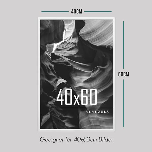 VUVUZULA Bilderrahmen 40x60cm Weiß Holz 3er Set Holzrahmen Weiss Fotorahmen MDF Rahmen – Ansicht 3