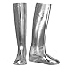 Produktbild NET TOYS GoGo Schuhüberzieher Stiefel-Überzieher | Silber | Aufreizendes Damen-Kostüm-Zubehör Stulpenstiefel Überschuhe | Perfekt geeignet für 90er-Party & Straßenkarneval