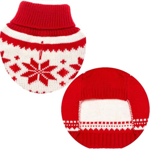 Image of Mihachi Dog Sweater - Winter Coat Apparel Clothes with Colorful Stripes for Cold Weather Medium