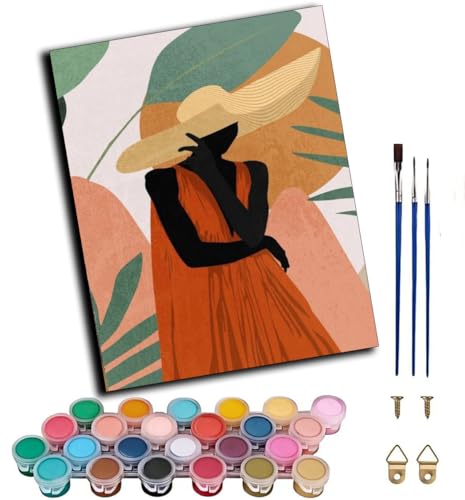 CAOGUANYU Pintar por Numeros para Adultos,Belleza Arte Mujer 40x50cm con Pinceles y Pinturas DIY Pintura al óleo Decoraciones para el Hogar Regalo，sin marco