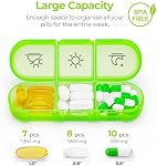 AUVON Weekly Pill Organizer 3 Times A Day, Portable 7 Day Pill Box Case with Large Separate Compartments to Hold Medication, Vitamins, Fish Oil and Supplements