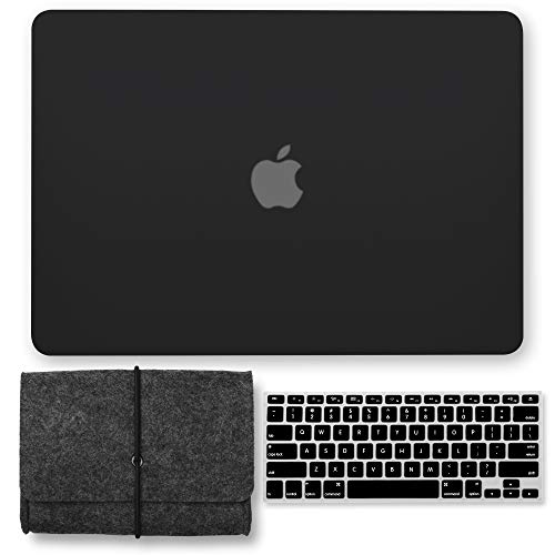 GMYLE MacBook Air Funda de 13 pulgadas A1466 A1369 Versión antigua 2008-2017, cubierta dura de plástico, juego de cubiertas para teclado - Negro