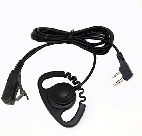 Heyrtz Soft Rubber D Shaped Headset Earpiece Mic for Kenwood Two-Way Radio TK 3101 2312 Baofeng Walkie Talkie UV-5R UV 5R 3R Plus B5 B6 89 BF 888S