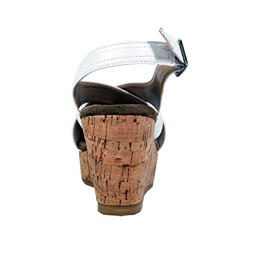 Fuzzy Anya Women's Wide Width Platform Wedge Slingback Casual Sandals4