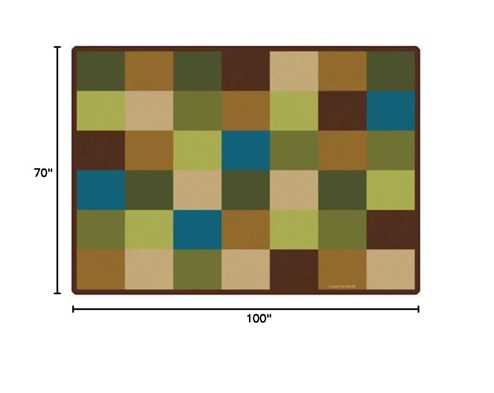 Carpets for Kids 41700 Nature Blocks Seating Rug 5ft 10in x 8ft 4in Rectangle Brown