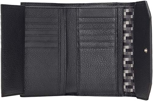 Piquadro Muse Portafoglio da Viaggio, 16 cm, Nero