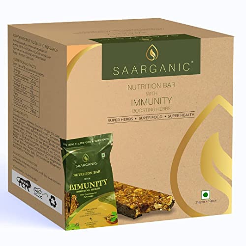 Saarganic Ayurvedic Nutrition Snack Bar 350 Gm Pack ( 35G x 10) Superfood with Herbs for Weight Loss, Snack Bar, No Preservatives, 100% Veg, Healthy Diet Snack bar, No Artificial Sweetners for Energy (10 Bars) Saarganic Ayurvedic Nutrition Snack Bar 350 Gm Pack ( 35G x 10) Superfood with Herbs for Weight Loss, Snack Bar, No Preservatives, 100% Veg, Healthy Diet Snack bar, No Artificial Sweetners for Energy (10 Bars)
