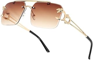 A LUINS Luxury Loin Square Fashion Shades Tinted Lens Metal Frameless Rectangle Sunglass UV400 Protection || L218eo || pac...