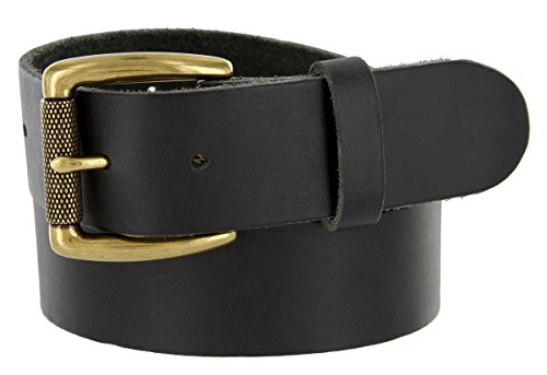 Men's One Piece Full Leather Casual Jean Belt 1 and 1/2