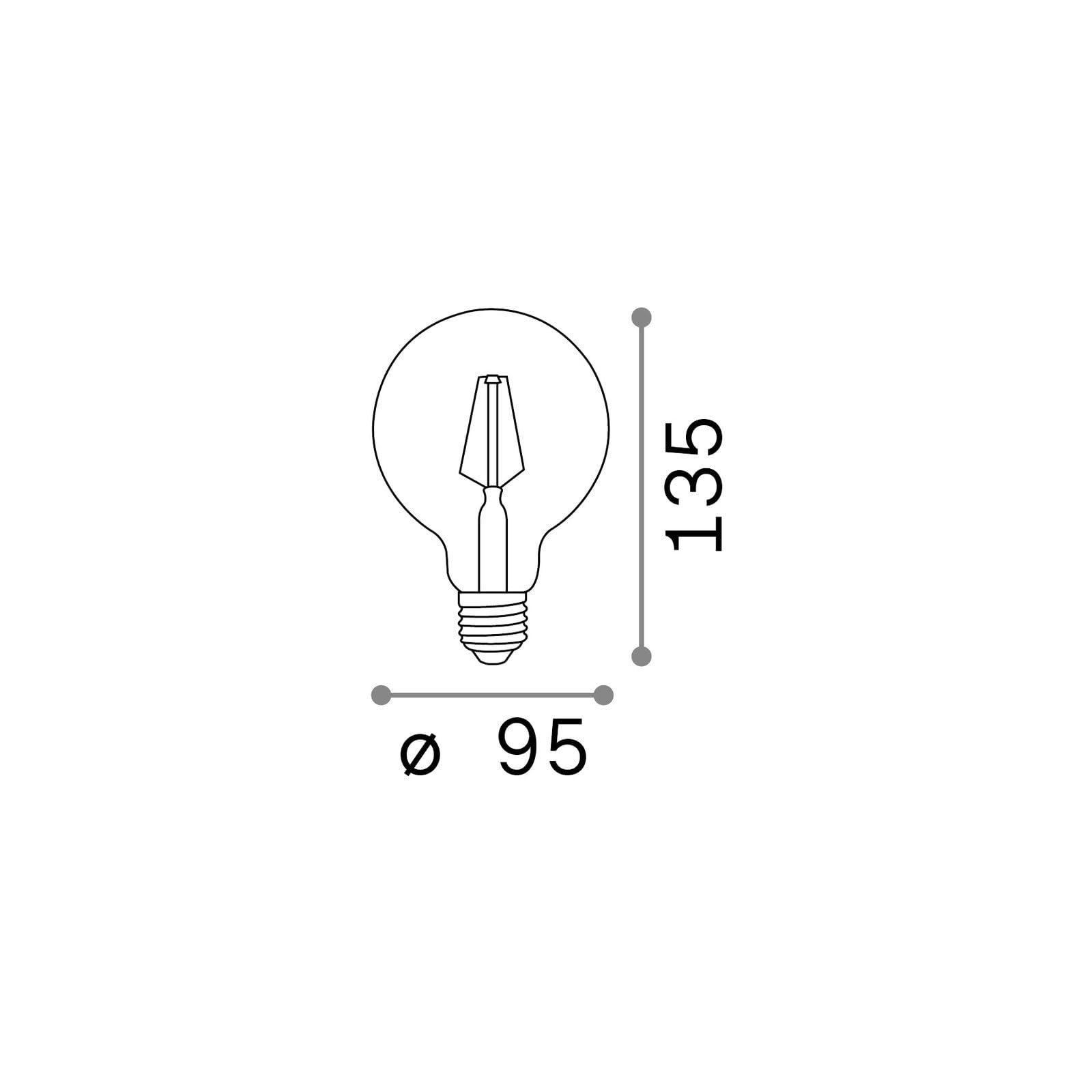 Ideal LUX Lampadina Classic e27 8w Globo d95 trasp 3000k Dim Lampadina LED