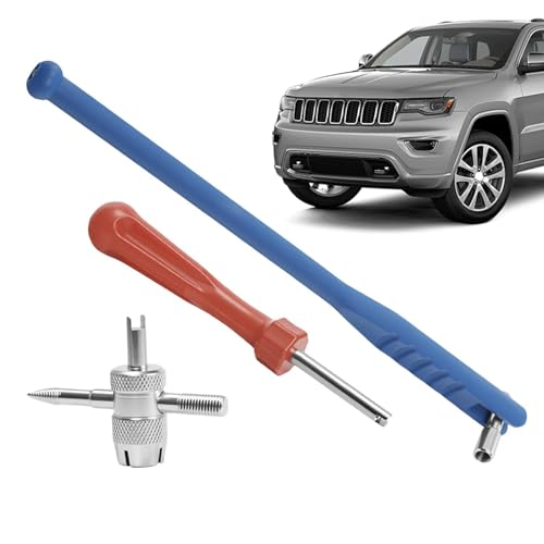 Werkzeug zum Entfernen von Reifenventilen, Metallkernabzieher, Reifenvorbau-Entfernungswerkzeug-Set – für Motorrad, Fahrrad, Auto, SUV, Anhänger, Fahrzeug-Werkstatt
