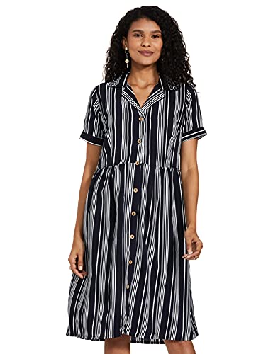 Image of pluss Women's Georgette A-Line Knee-Length Dress
