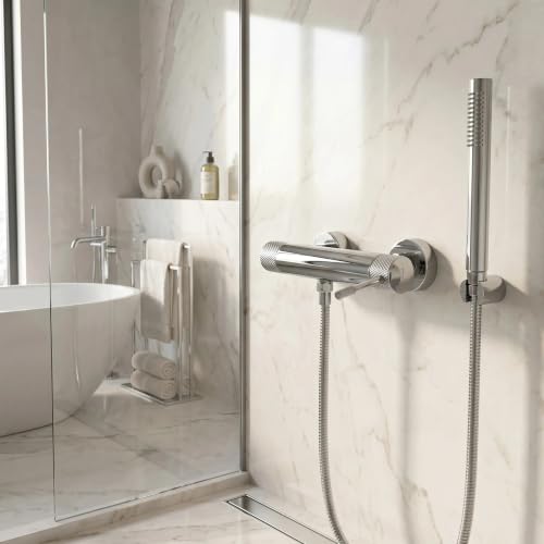 Douchette Rea JS-018 en chrome brillant de dimensions compactes 2,3x2,3x21,2cm