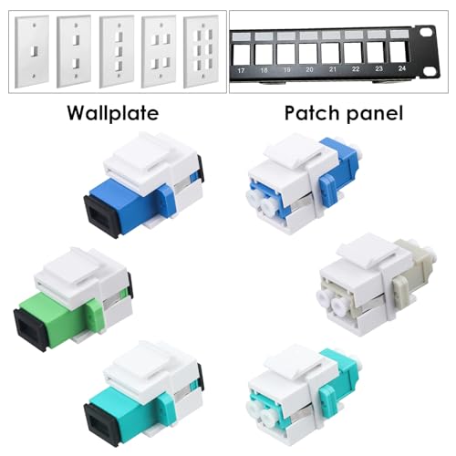 Adaptateur fibre optique LC/UPC Keystone Jack duplex monomode haute précision - 5