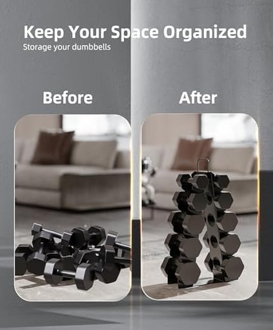 Weight Rack for Home Gym, OKUGAFIT Compact A-Frame Dumbbell Rack with Handle, dumbbell rack stand only for Home Gym Workout (Dumbbells not included)