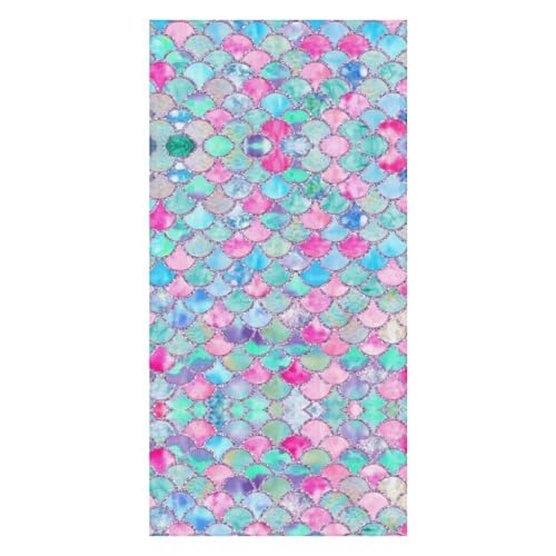 MHYRAC Telo mare, arcobaleno con squame di sirena, asciugamano da
