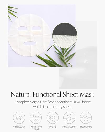 LBB CELL BEAUTY LBB Soothing Care In Serum Mask - Hypoallergenic Face Mask Sheet for Calming, Moisturizing - Vegan Paper Mulberry Sheet - Protectol, Hyaluronic Acid, 5 Sheet