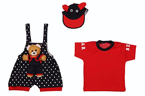 Image of Baby Boy's And Baby Girl's Dungaree Set /Romper Set with T-Shirt And Cap