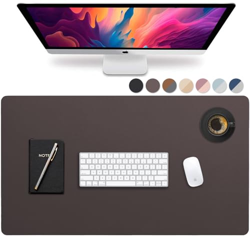Tapis de souris géant et sous-main bureau imperméable marron foncé