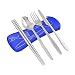 4 Piece Stainless Steel (Knife, Fork, Spoon, Chopsticks) Lightweight, Travel / Camping Cutlery Set with Neoprene Case