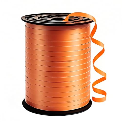 Orange Curling Ribbon, 0.2 Inch 500 Yards for Gift Wrapping, Balloon String, Birthday, Wedding, Christmas Party Decoration, Floral Arrangements & Art Craft