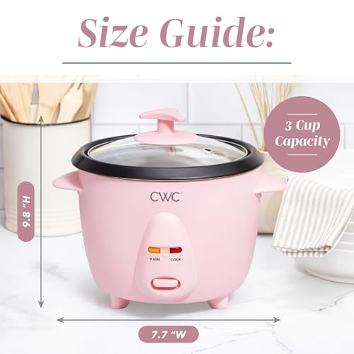 Image of COOK WITH COLOR 6 Cup Rice Cooker 300W - Effortless Cooking and Perfectly, Cooks 3 Cups of Raw Rice for 6 Cups of Cooked Rice, Pink