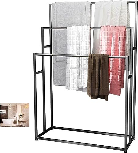 Porte-serviettes en métal robuste au design épuré et finitions soignées
